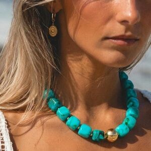New! Turquoise Nepal Beaded Necklace